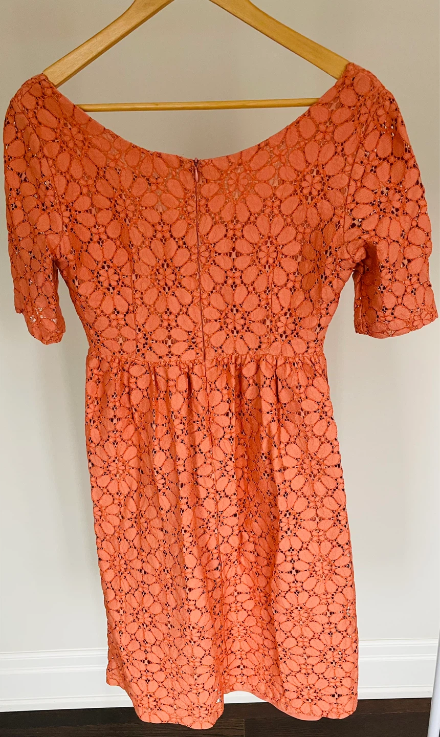 Zara Basic Lace Dress - Coral - photo 4