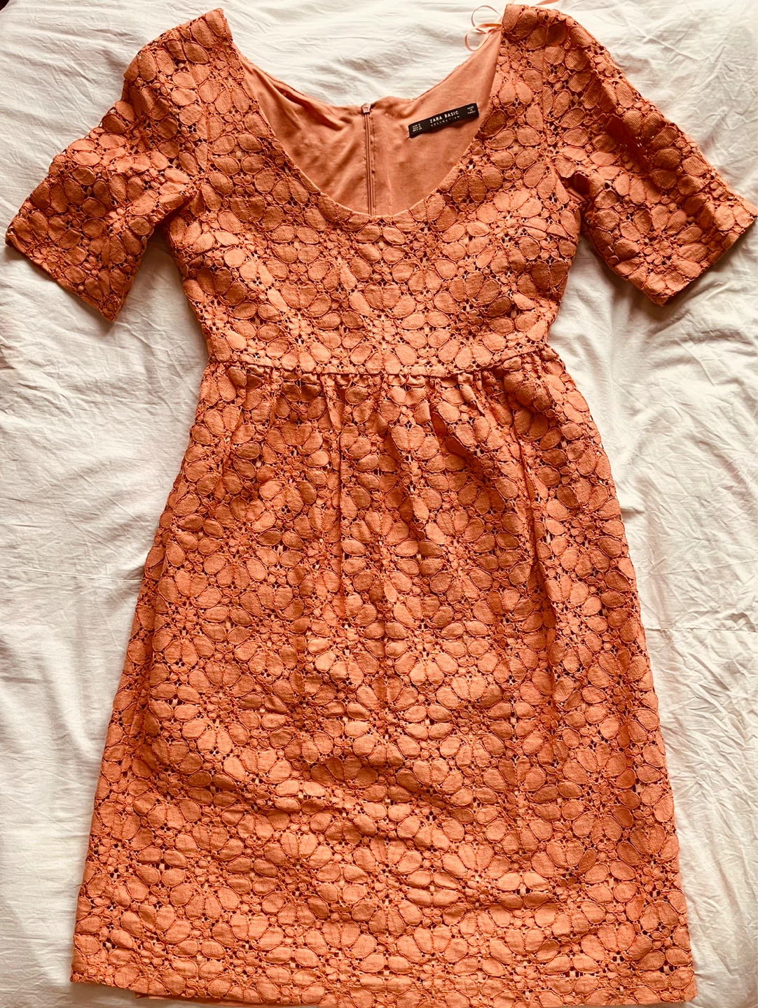 Zara Basic Lace Dress - Coral - photo 5