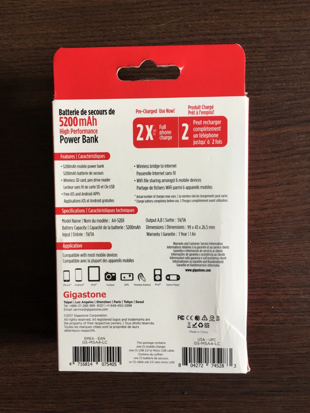 Gigastone Power Bank & Media Streaming Device, 5,200 mAh - photo 2