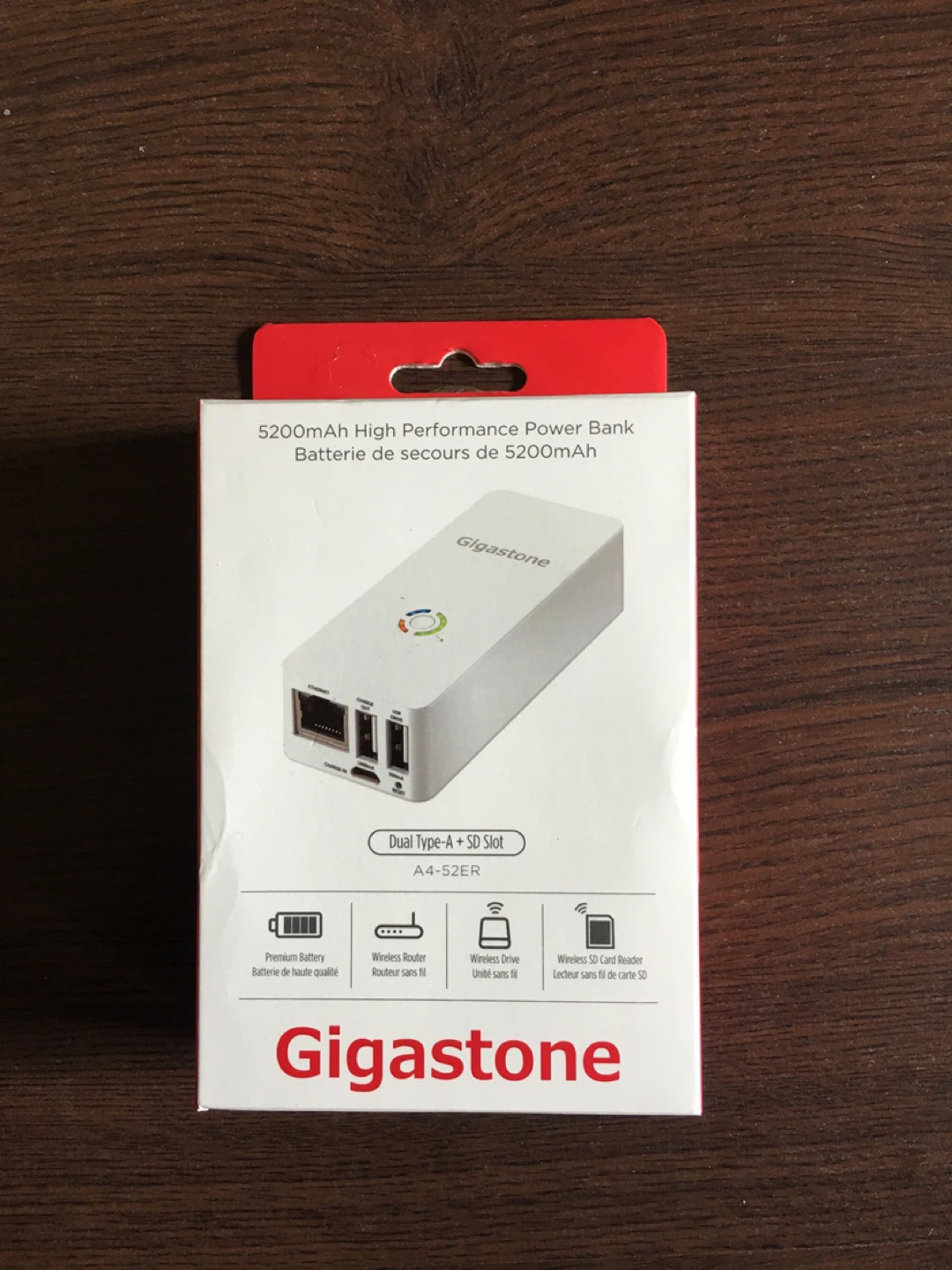 Gigastone Power Bank & Media Streaming Device, 5,200 mAh
