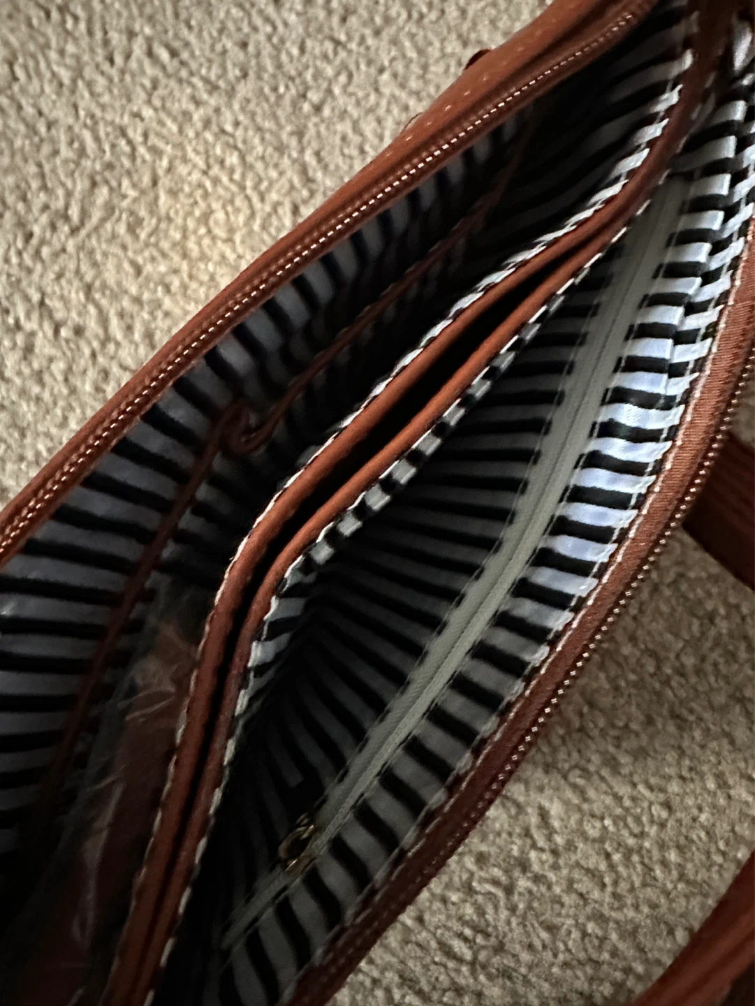 Brown Faux Leather Crossbody Purse with Gold Embellishment - photo 3