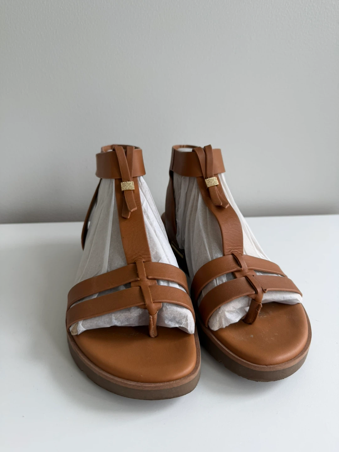 Brown Leather Gladiator Sandals