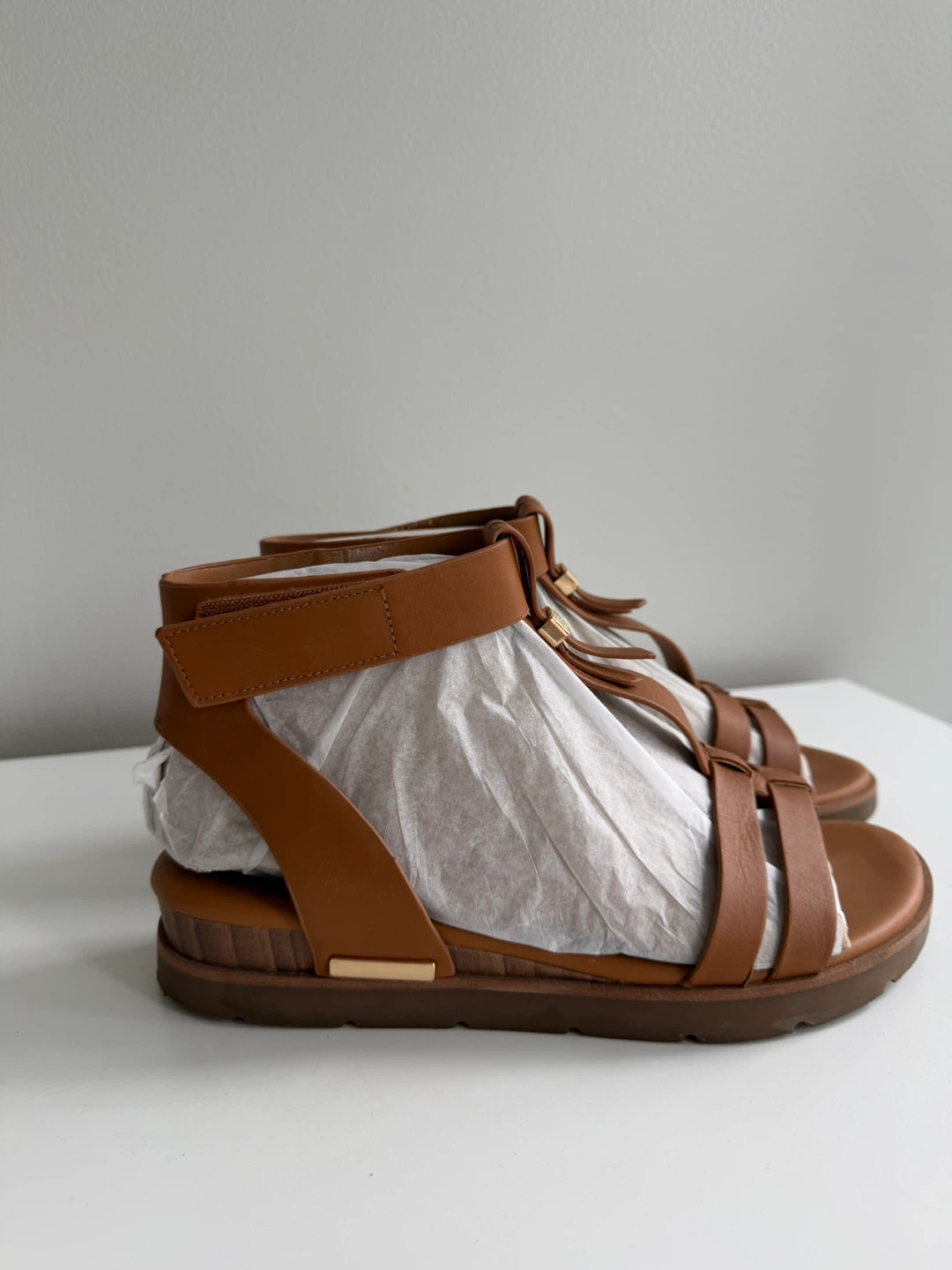Brown Leather Gladiator Sandals - photo 3