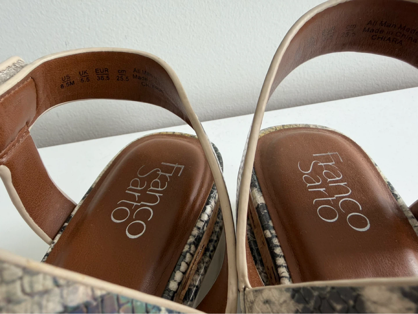 Franco Sarto Snake Print Wedge Sandals - Size 8.5 - photo 3