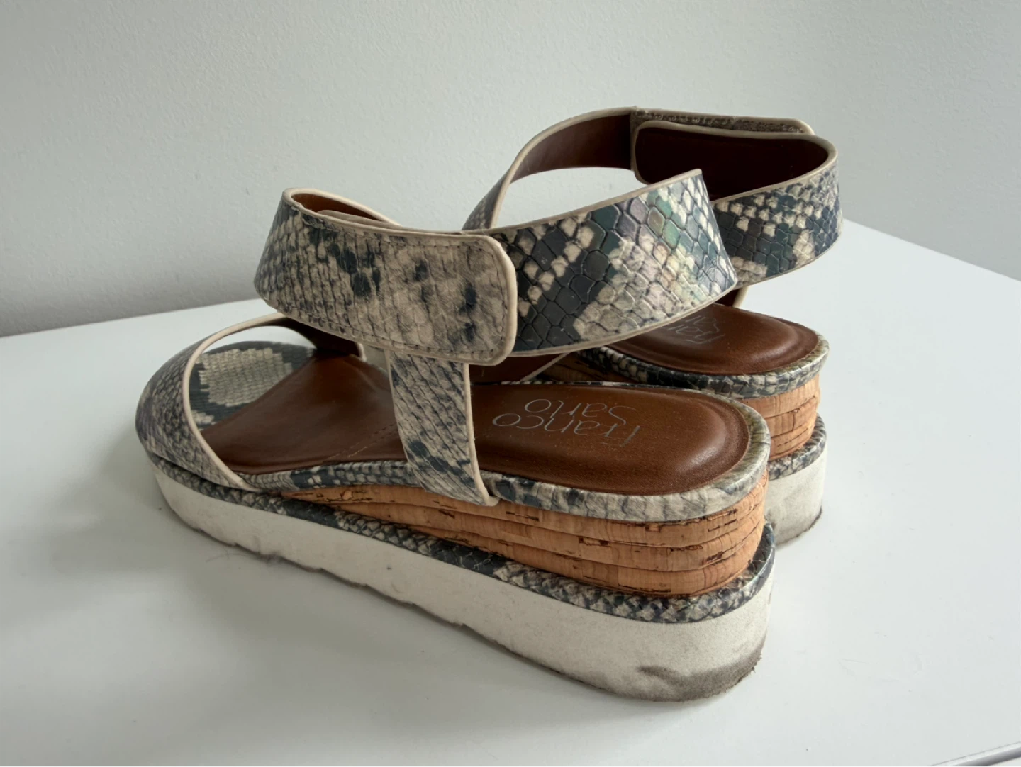 Franco Sarto Snake Print Wedge Sandals - Size 8.5 - photo 4