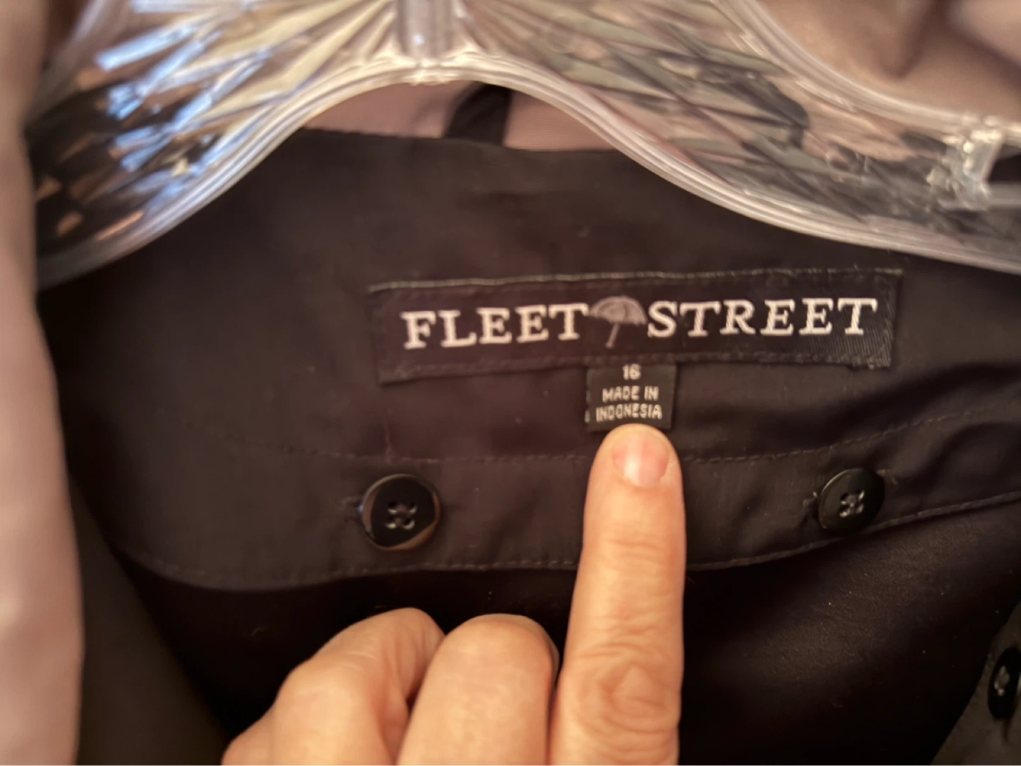 Fleet Street Women's Black Trench Coat Size 16 - photo 2