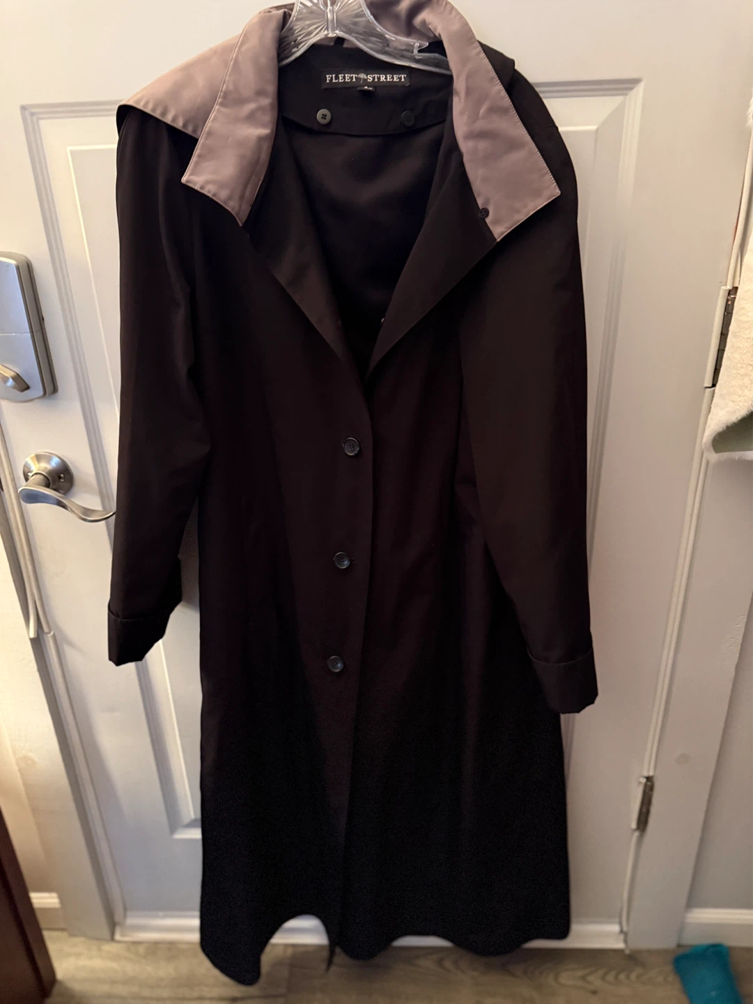 Fleet Street Women's Black Trench Coat Size 16