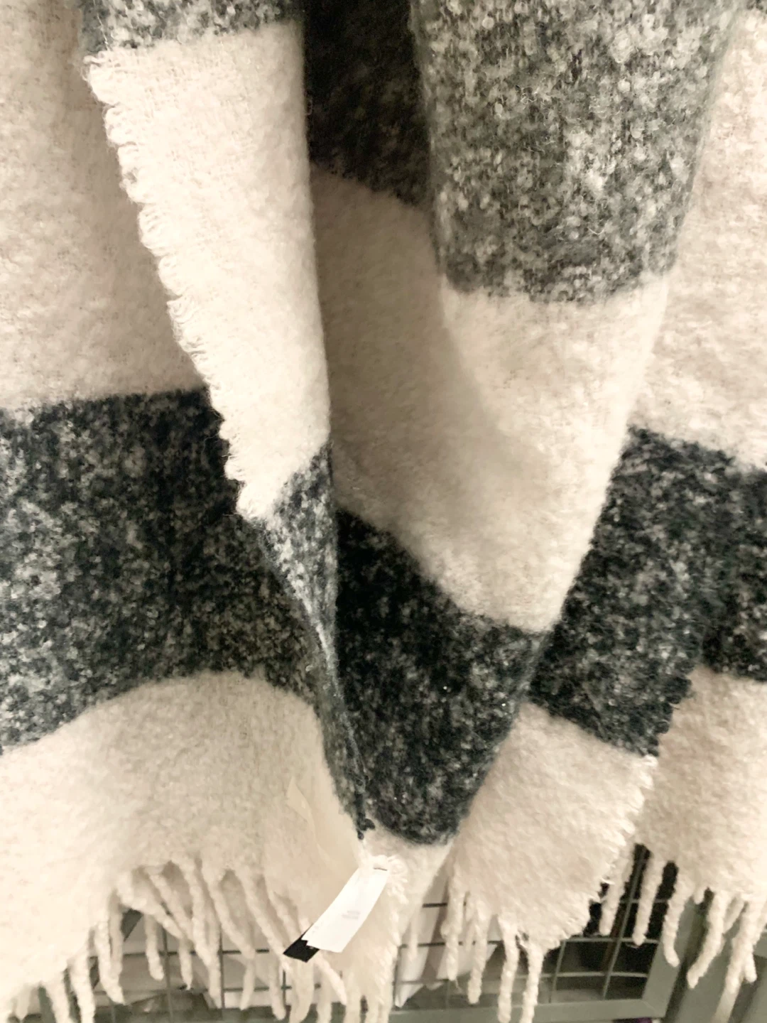 HBC Wool blend Stripe Wrap Throw Shawl XL collectible - photo 3