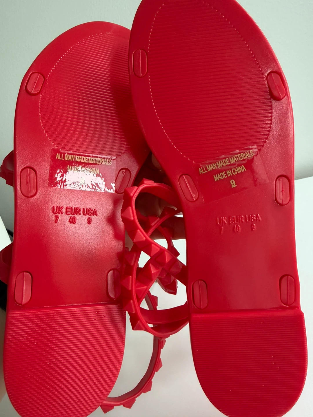 Fashion Nova Studded Red Jelly Sandals Size 9 - photo 3