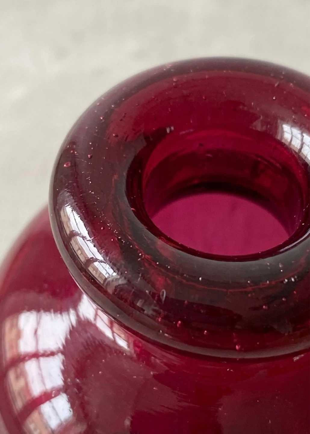 Antique Red Glass Bud Vase - photo 2