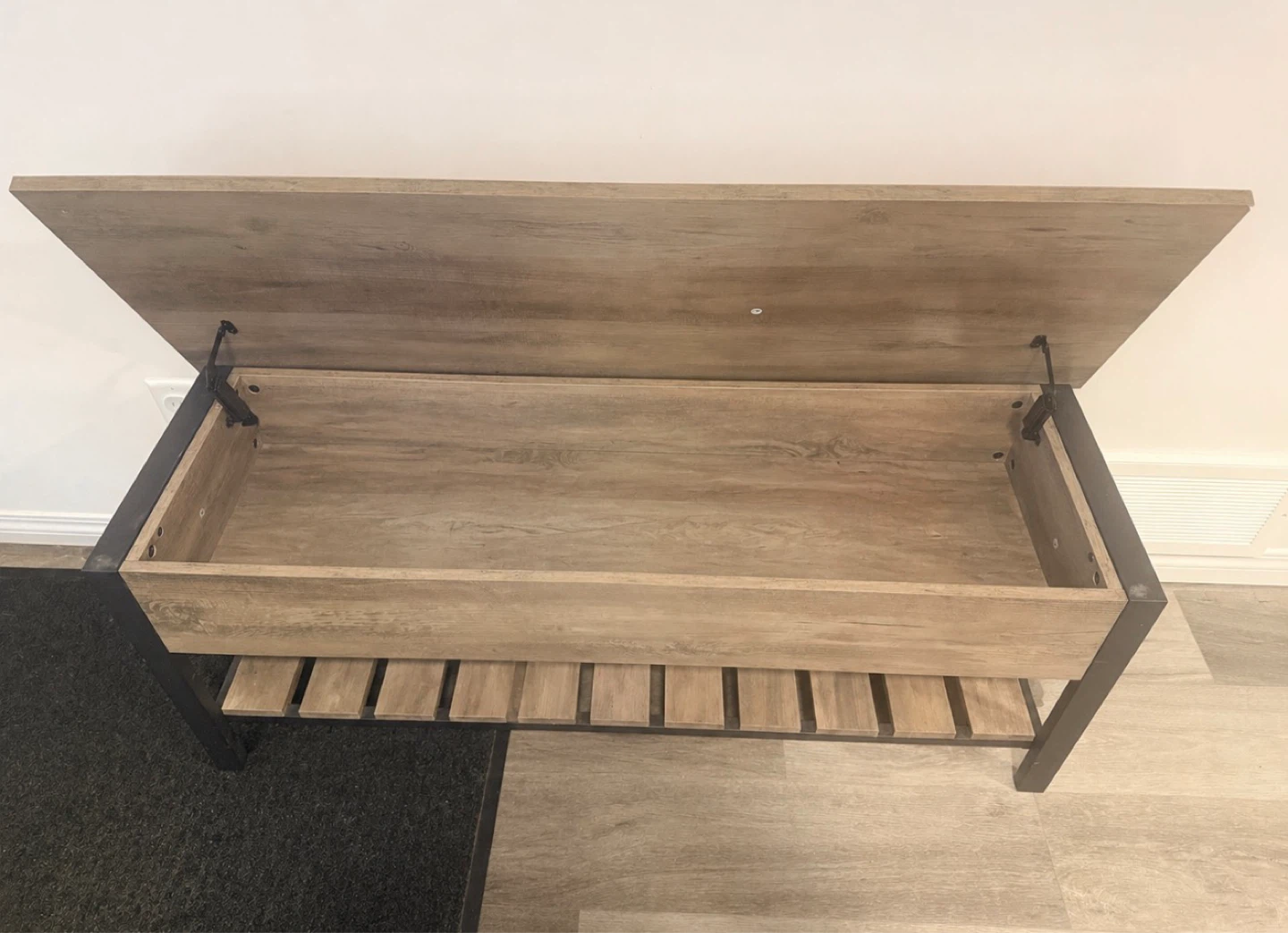 Modern Storage Bench with Lift-Top and shoe rack - photo 2