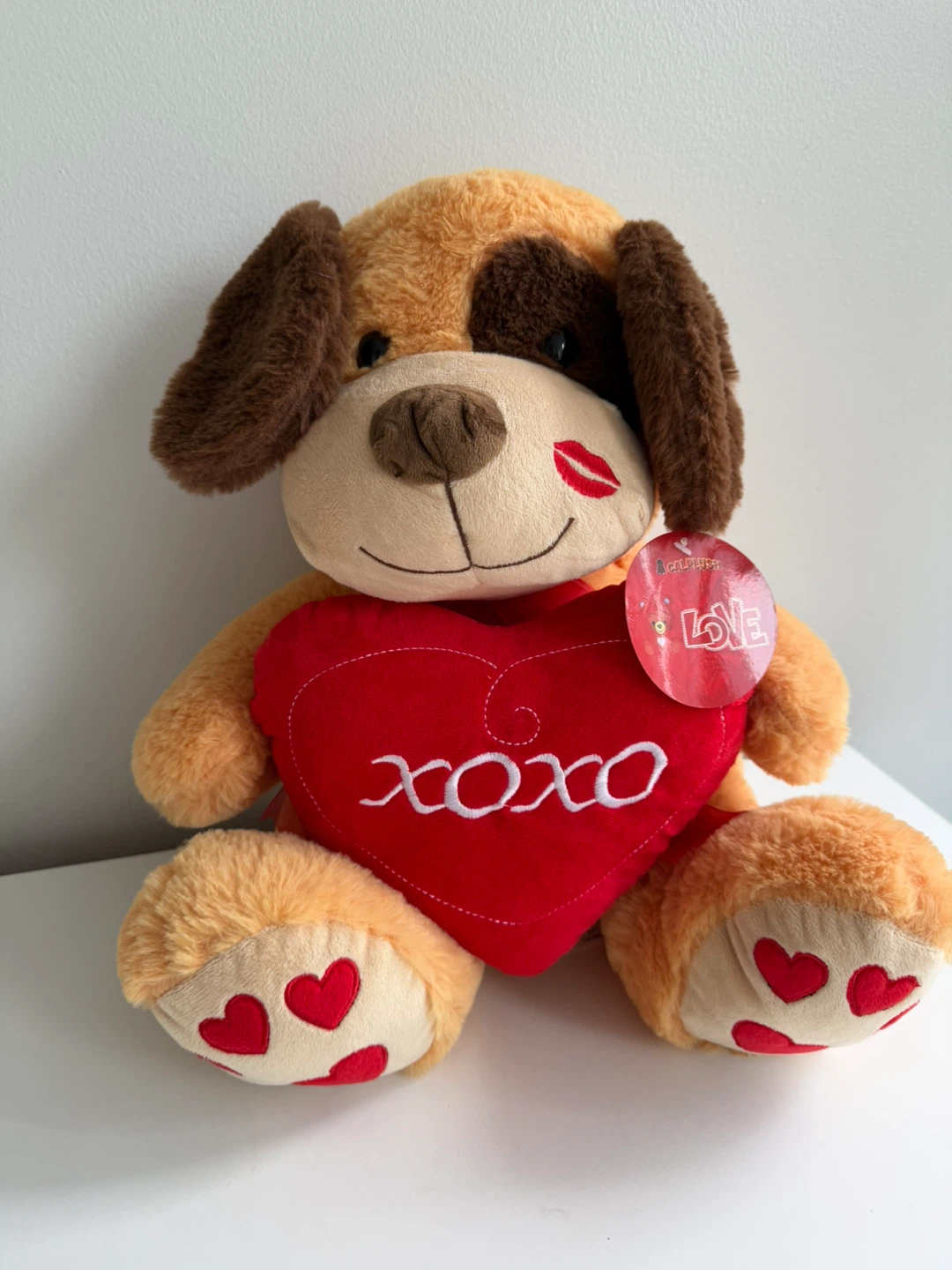Plush Dog with Heart "XOXO" - Valentine's Day