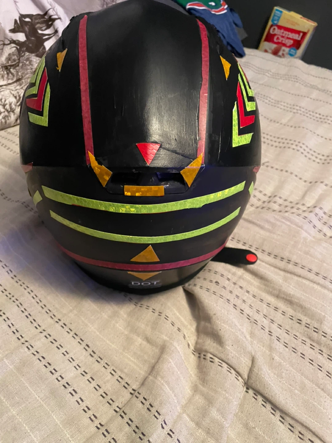 Black Full Face Motorcycle Helmet with Reflective Decals - photo 5
