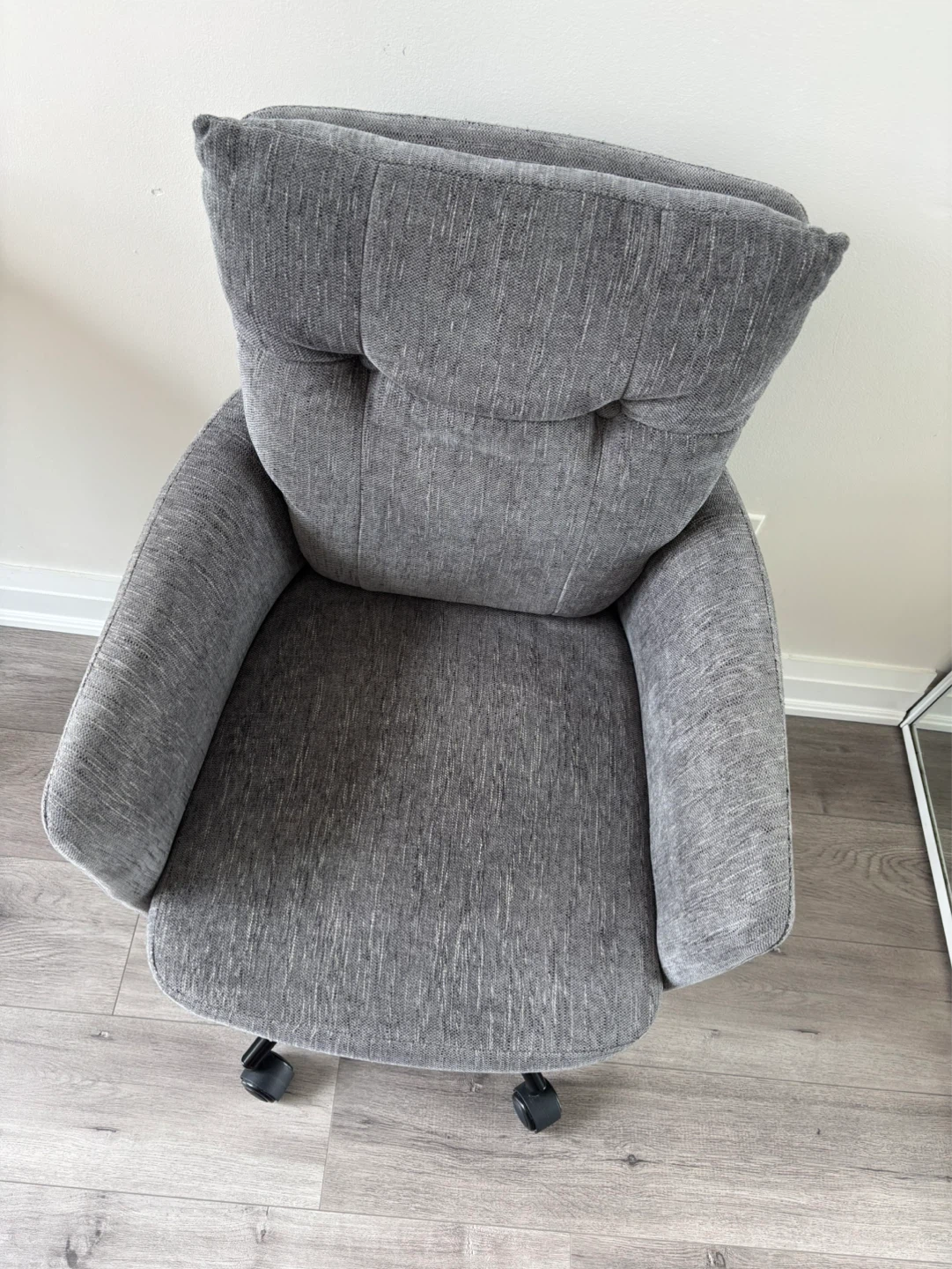 Structube Grey Fabric Office Chair with Wheels - photo 3