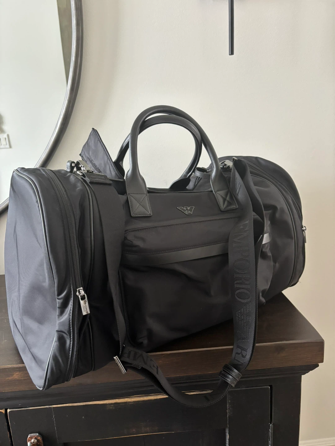 NEW Emporio Armani Black Duffel Bag