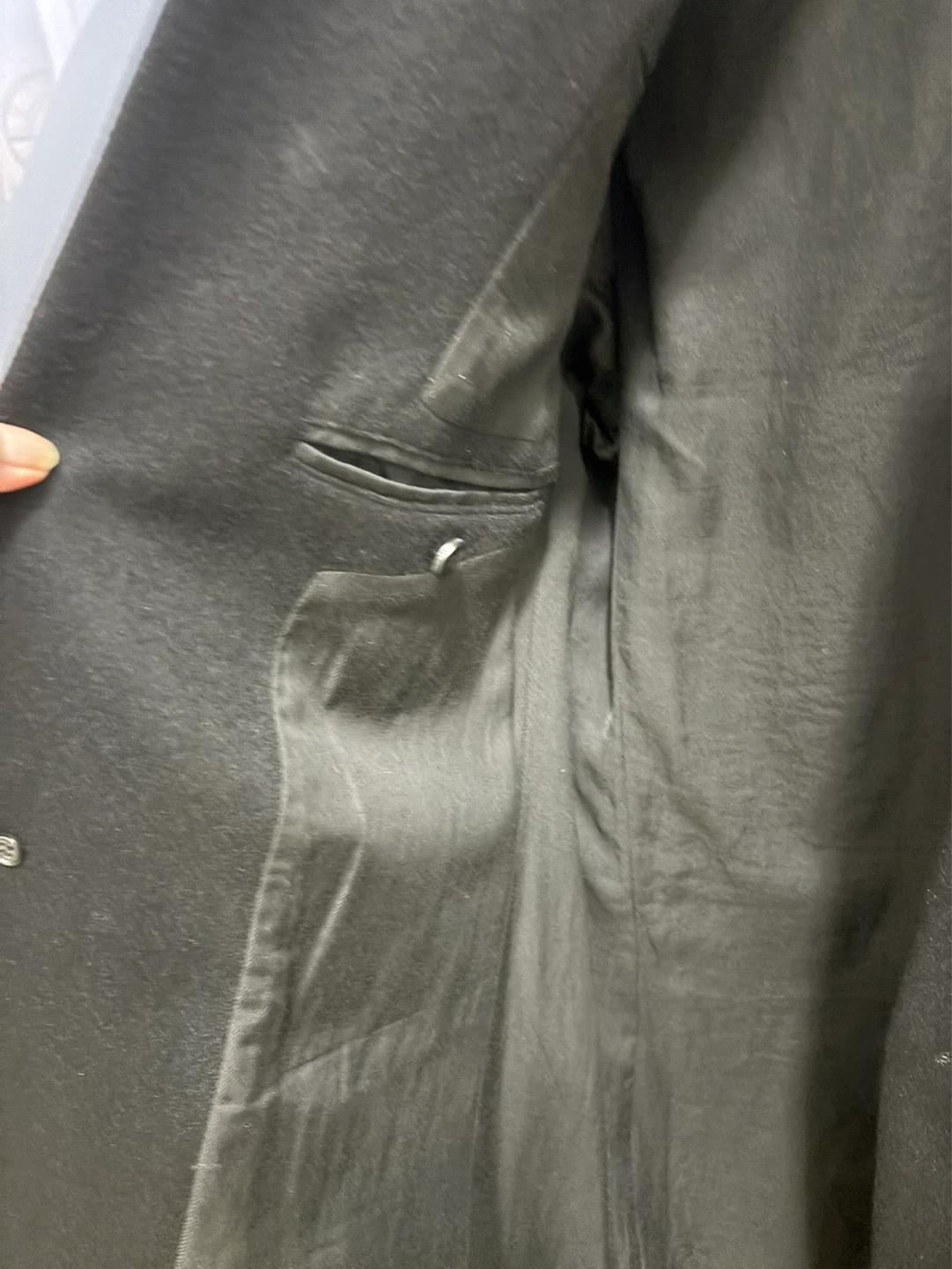 AllSaints Black Wool Blend Coat Size 38 - photo 4