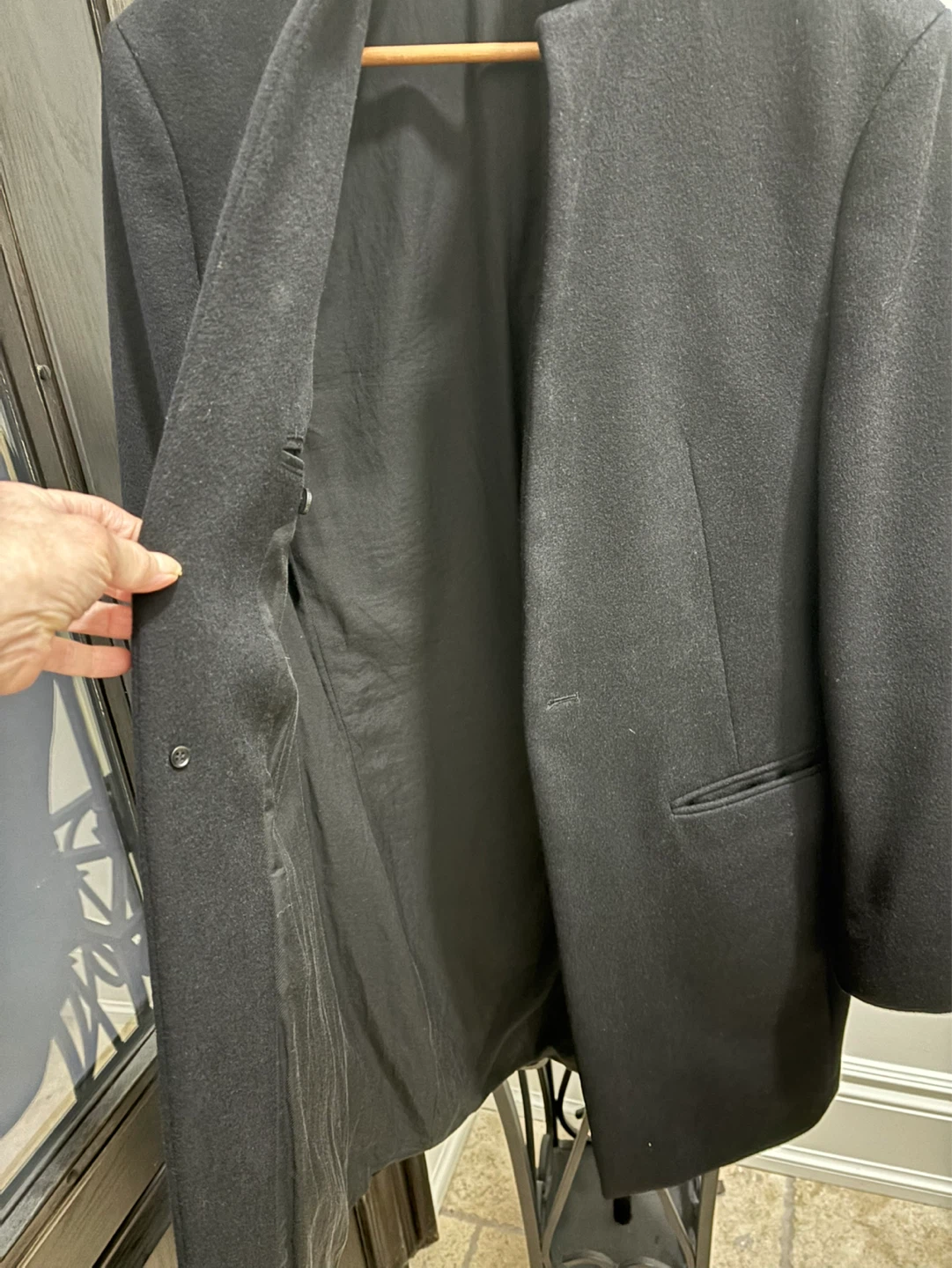AllSaints Black Wool Blend Coat Size 38 - photo 5