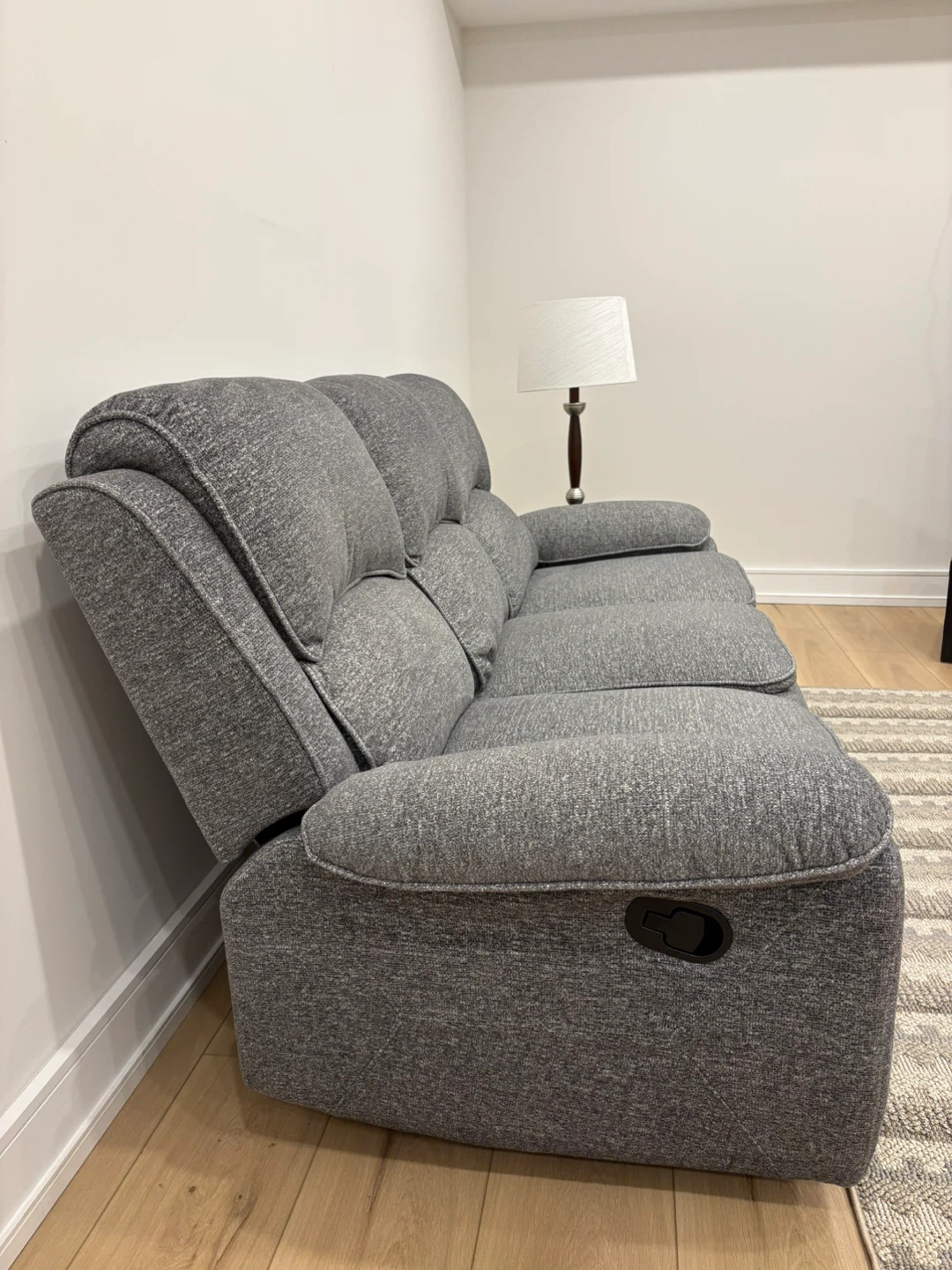 Couch and Striped Area Rug - photo 3