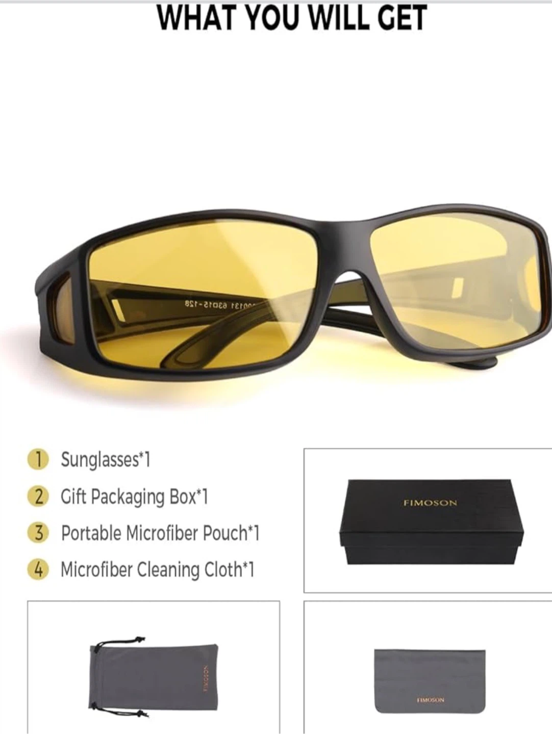 FIMOSON Night Driving Glasses with Case