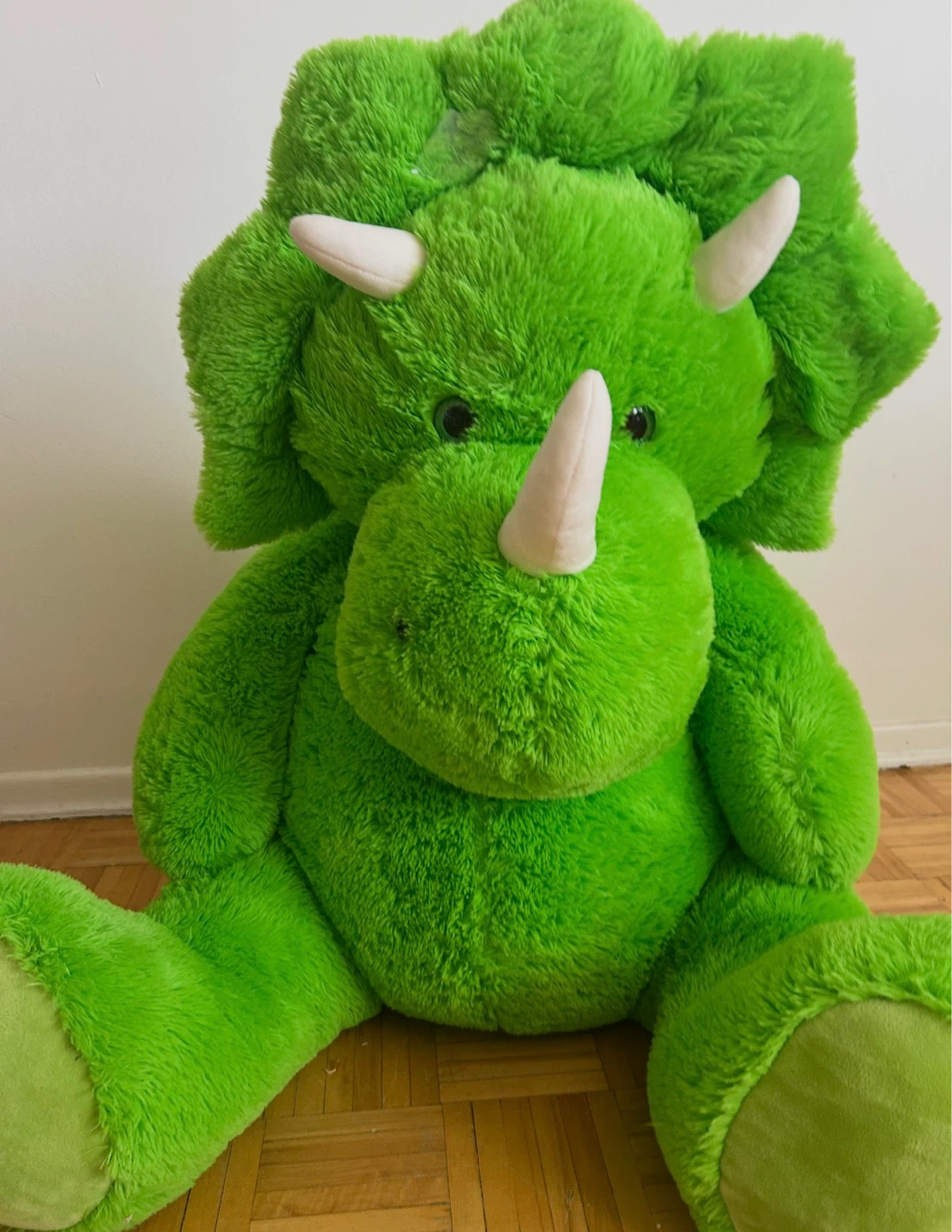 Large Green Plush Triceratops Dinosaur Stuffed Animal
