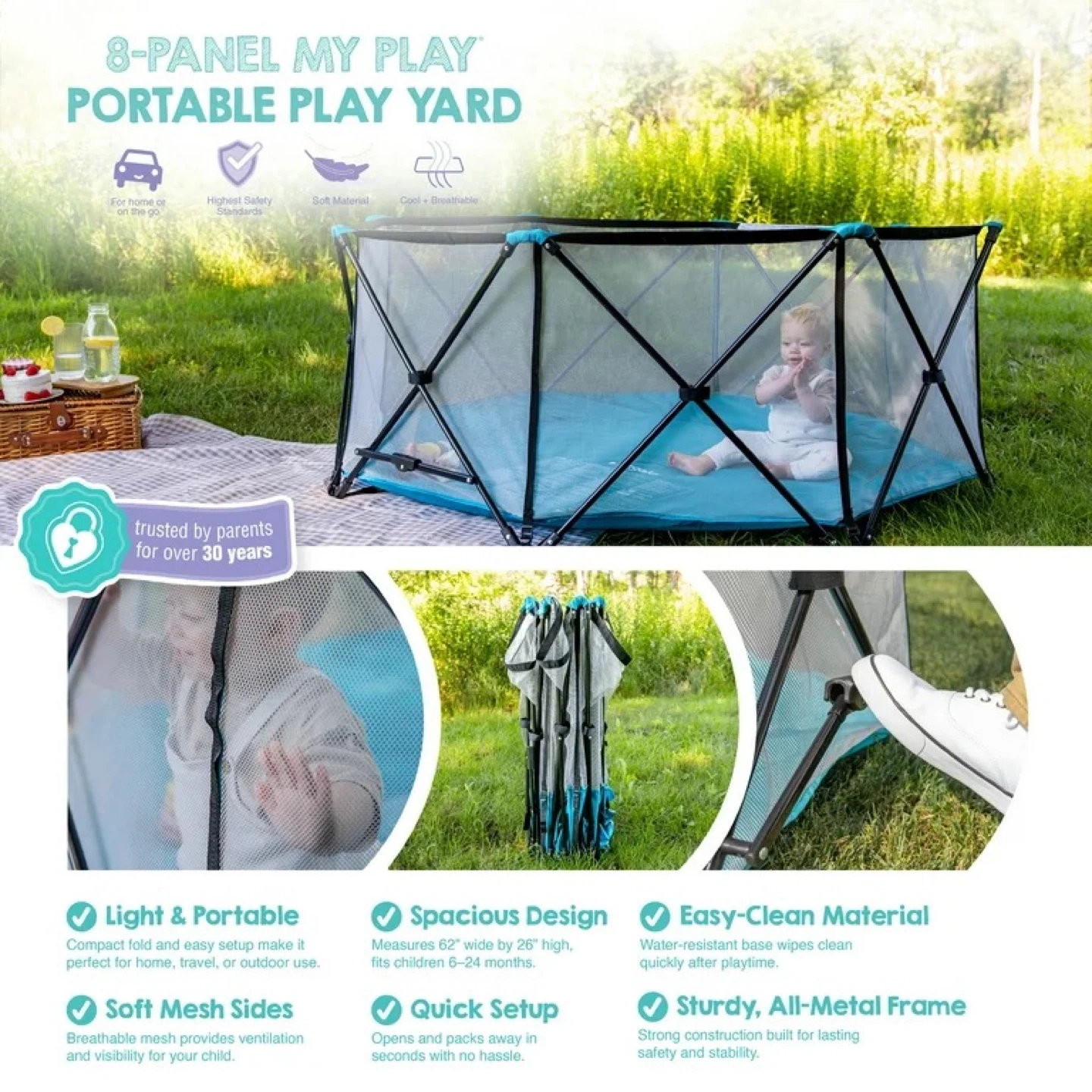 8-Panel My Play Portable Play Yard - photo 4