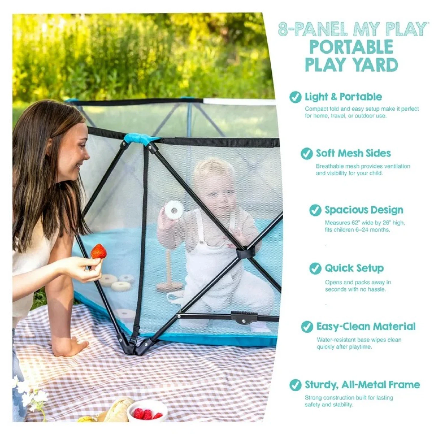 8-Panel My Play Portable Play Yard - photo 3