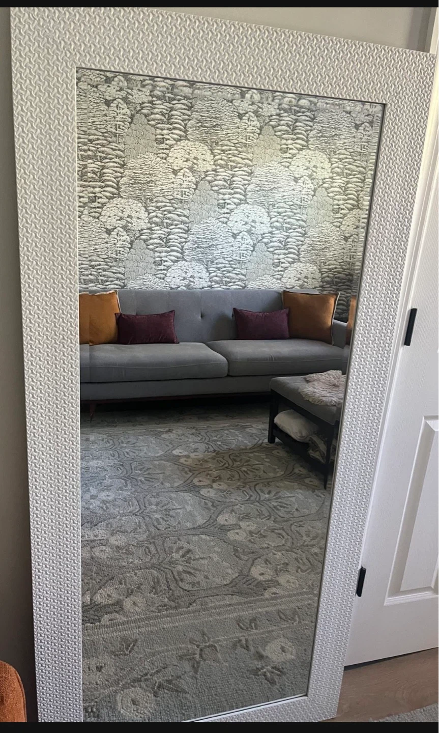 White Textured Full Length Mirror - photo 4