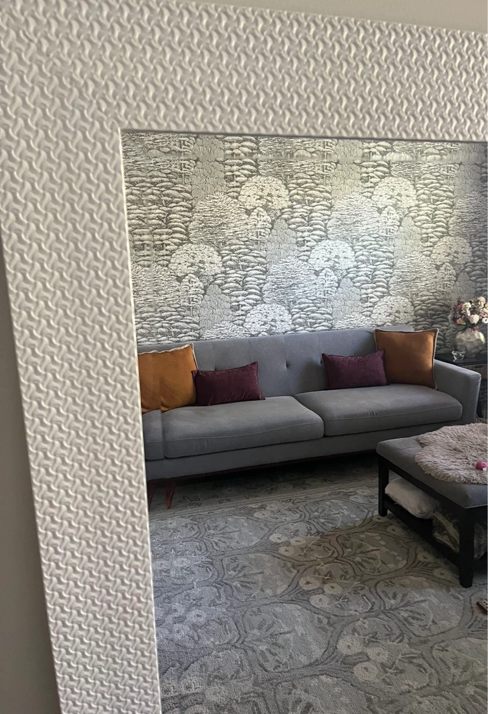 White Textured Full Length Mirror - photo 3