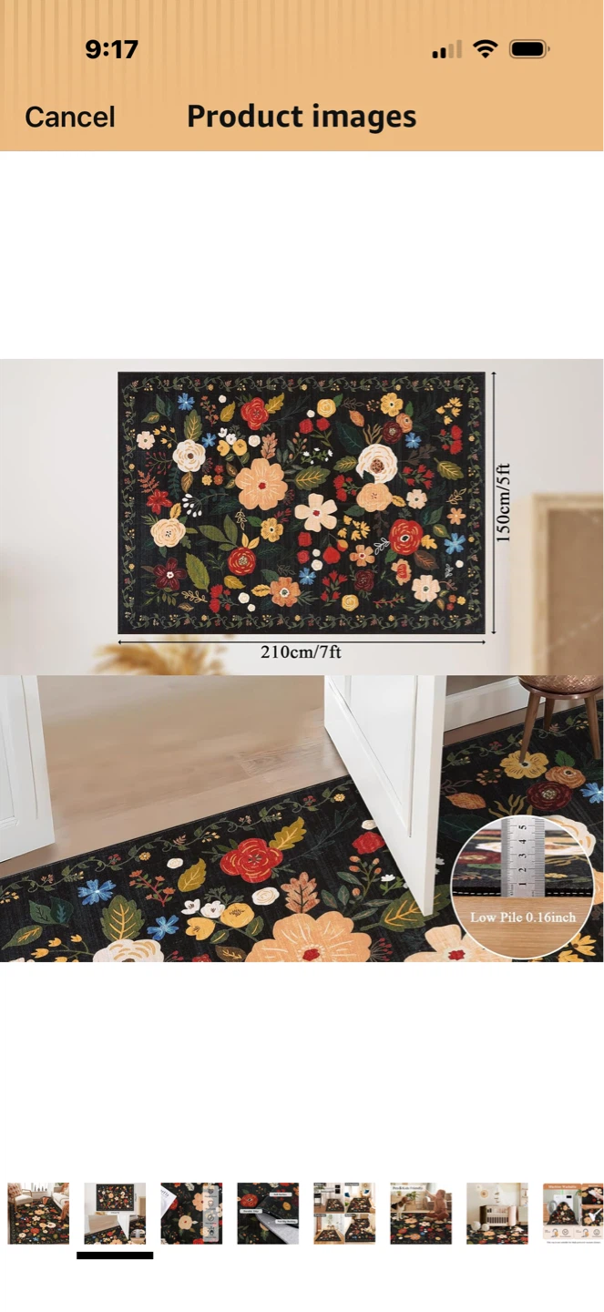 Floral Area Rug - 7ft x 5ft - photo 2