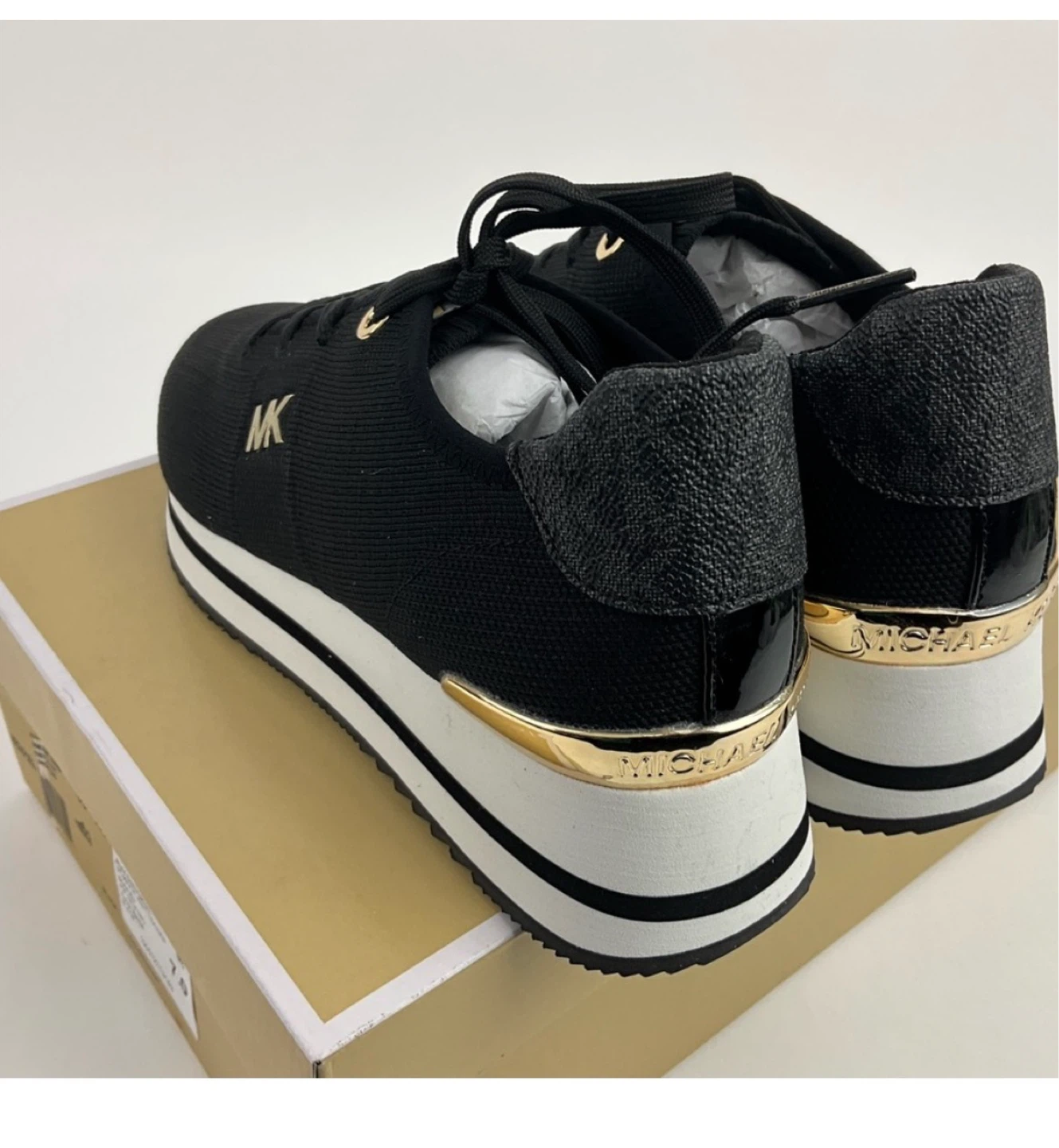 Michael Kors Black "MK" Logo Platform Sneakers - photo 3