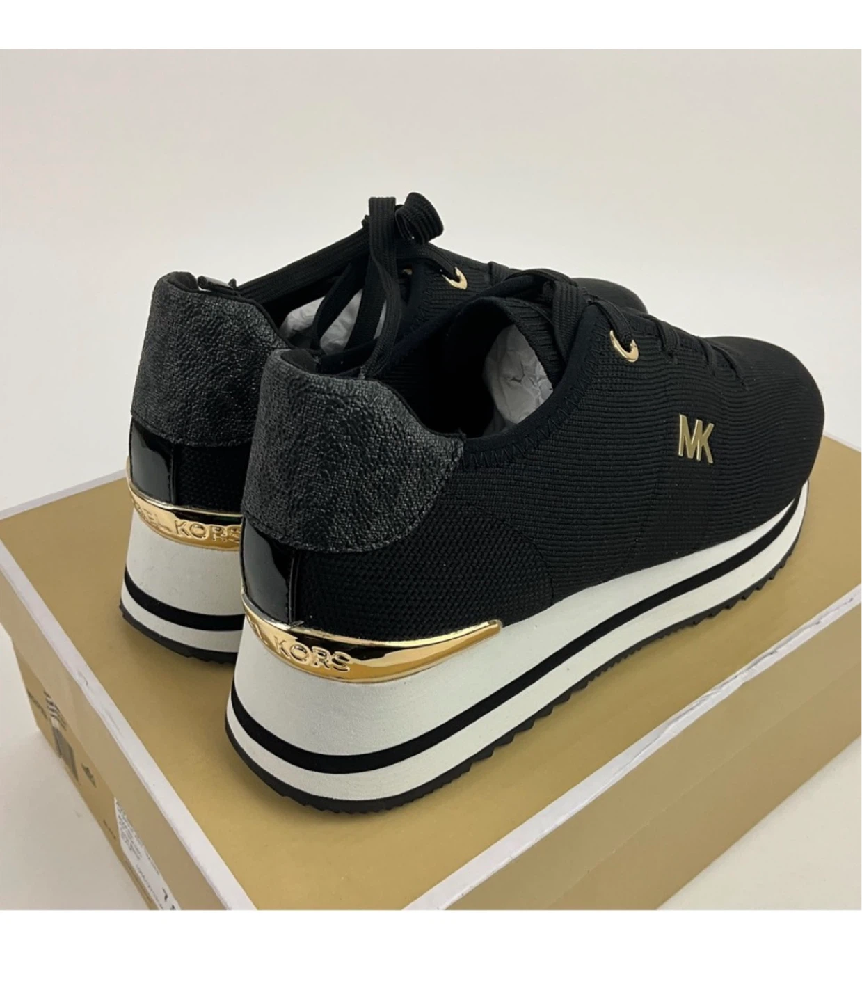 Michael Kors Black "MK" Logo Platform Sneakers - photo 4