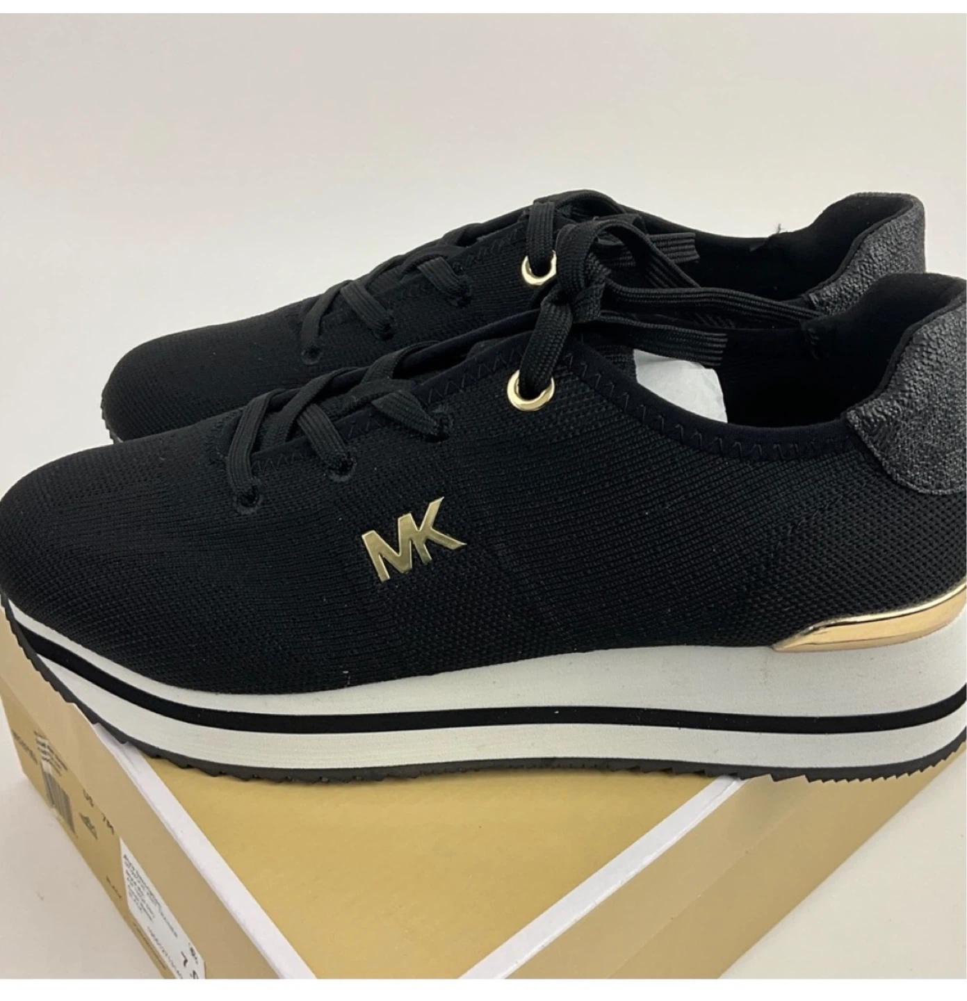 Michael Kors Black "MK" Logo Platform Sneakers - photo 2