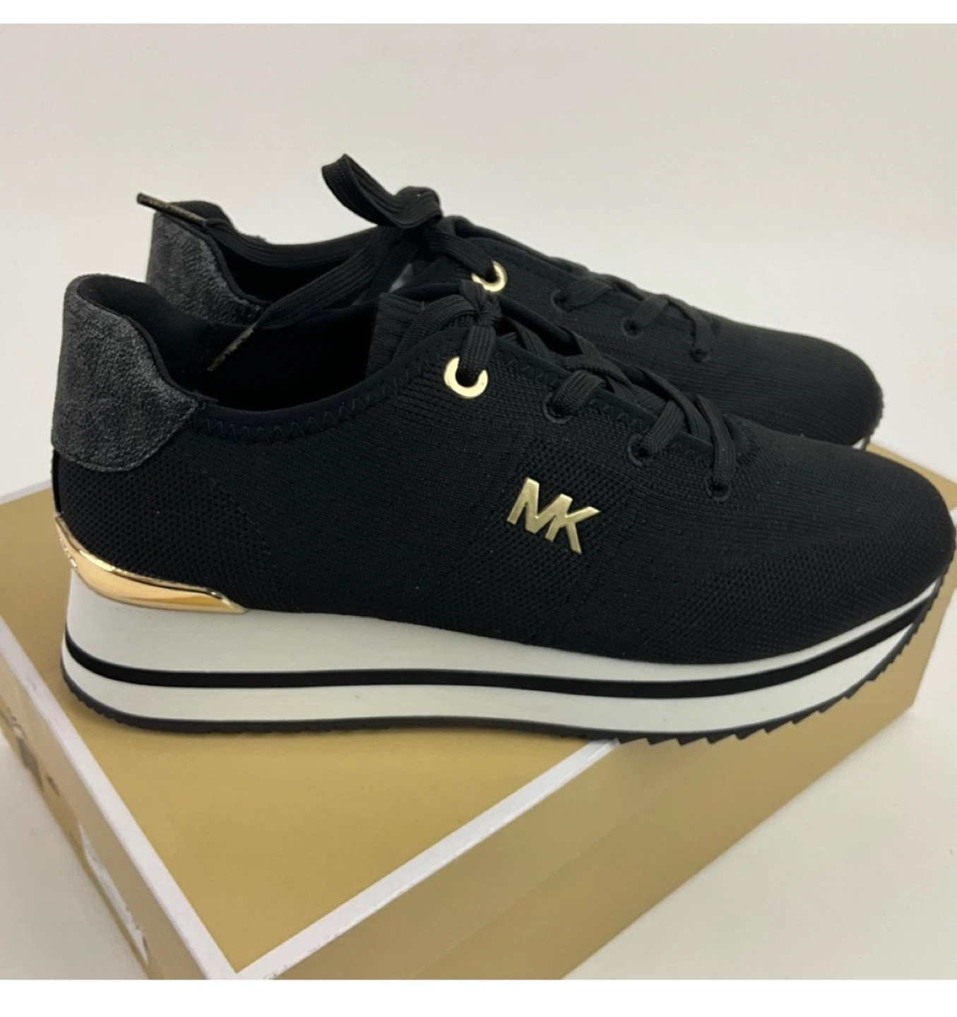 Michael Kors Black "MK" Logo Platform Sneakers - photo 5
