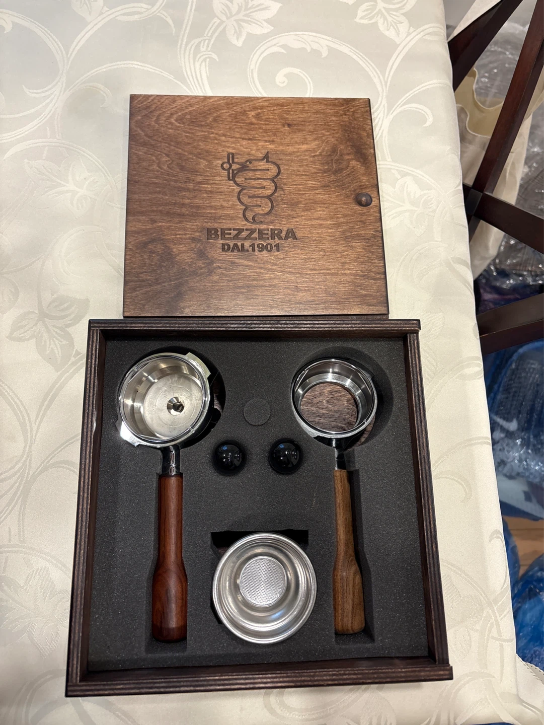 Bezzera Espresso Portafilter Set with Wooden Handles