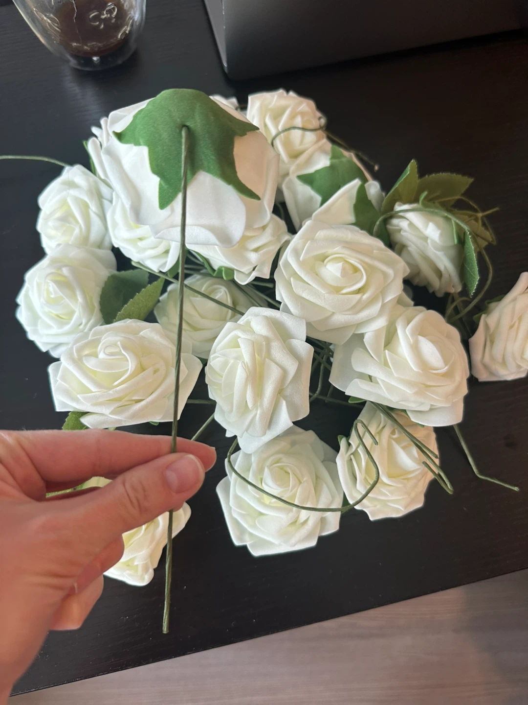 White Artificial Roses (22 pieces)