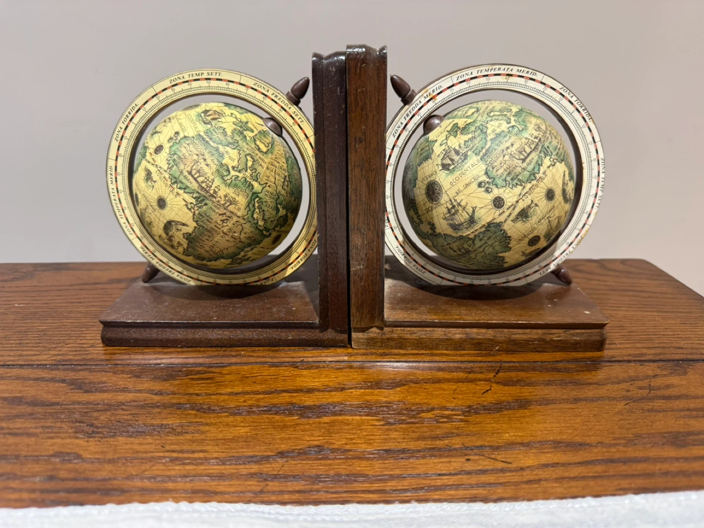 Vintage Globe Bookends
