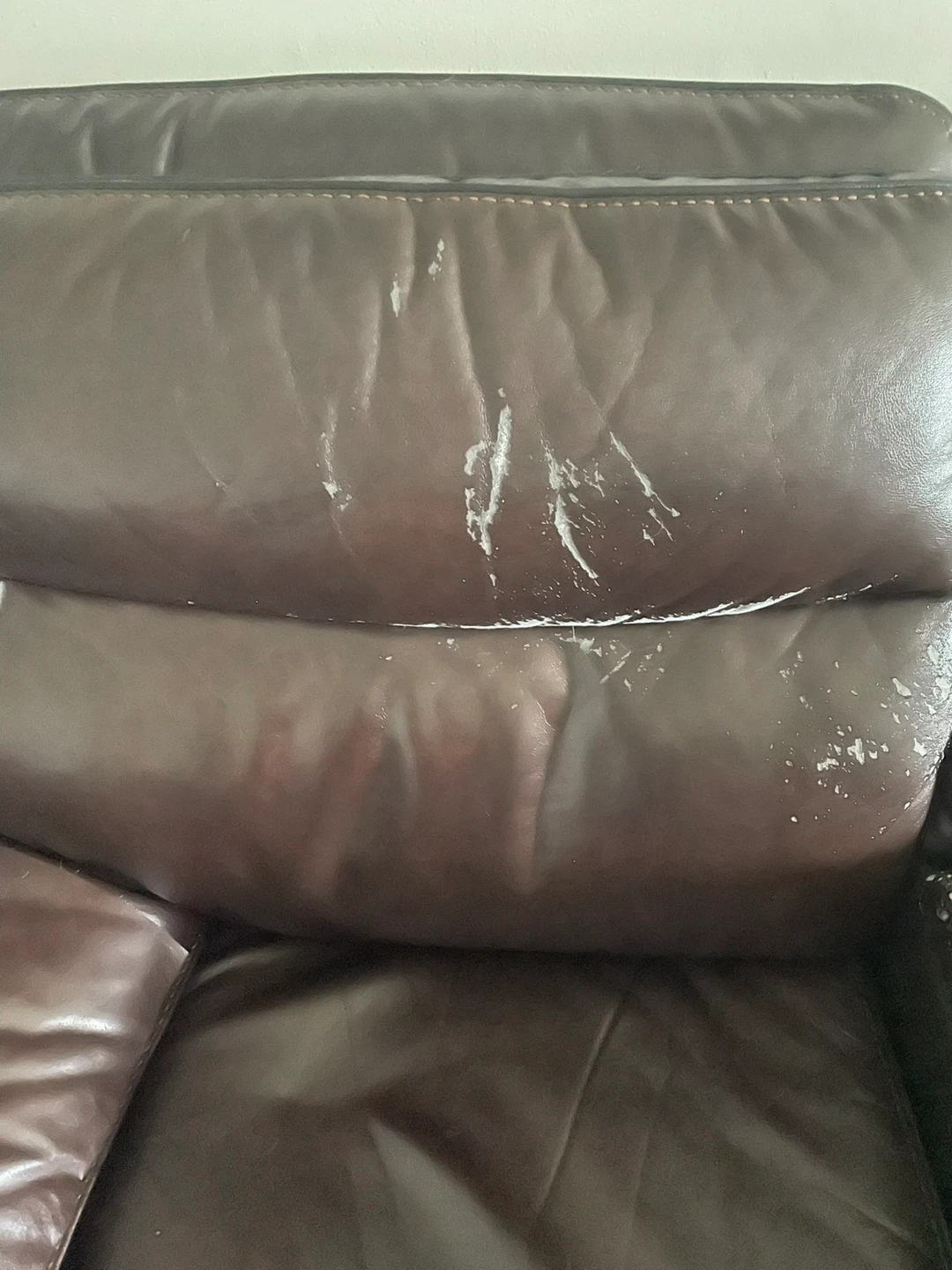Brown Leather Double Recliner with Cup Holders - photo 3