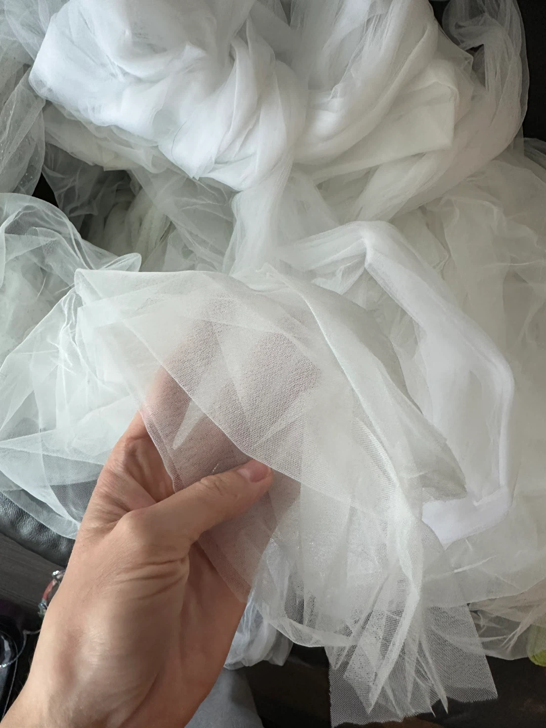 White Tulle Fabric (mix of with Glitter, plain white and ivory)