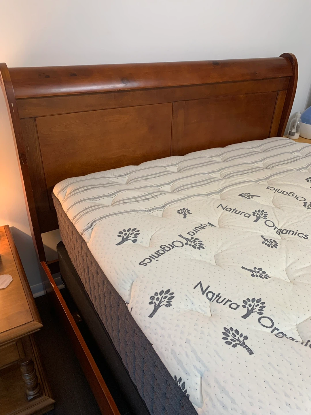 Solid Wood Sleigh Bed - Queen