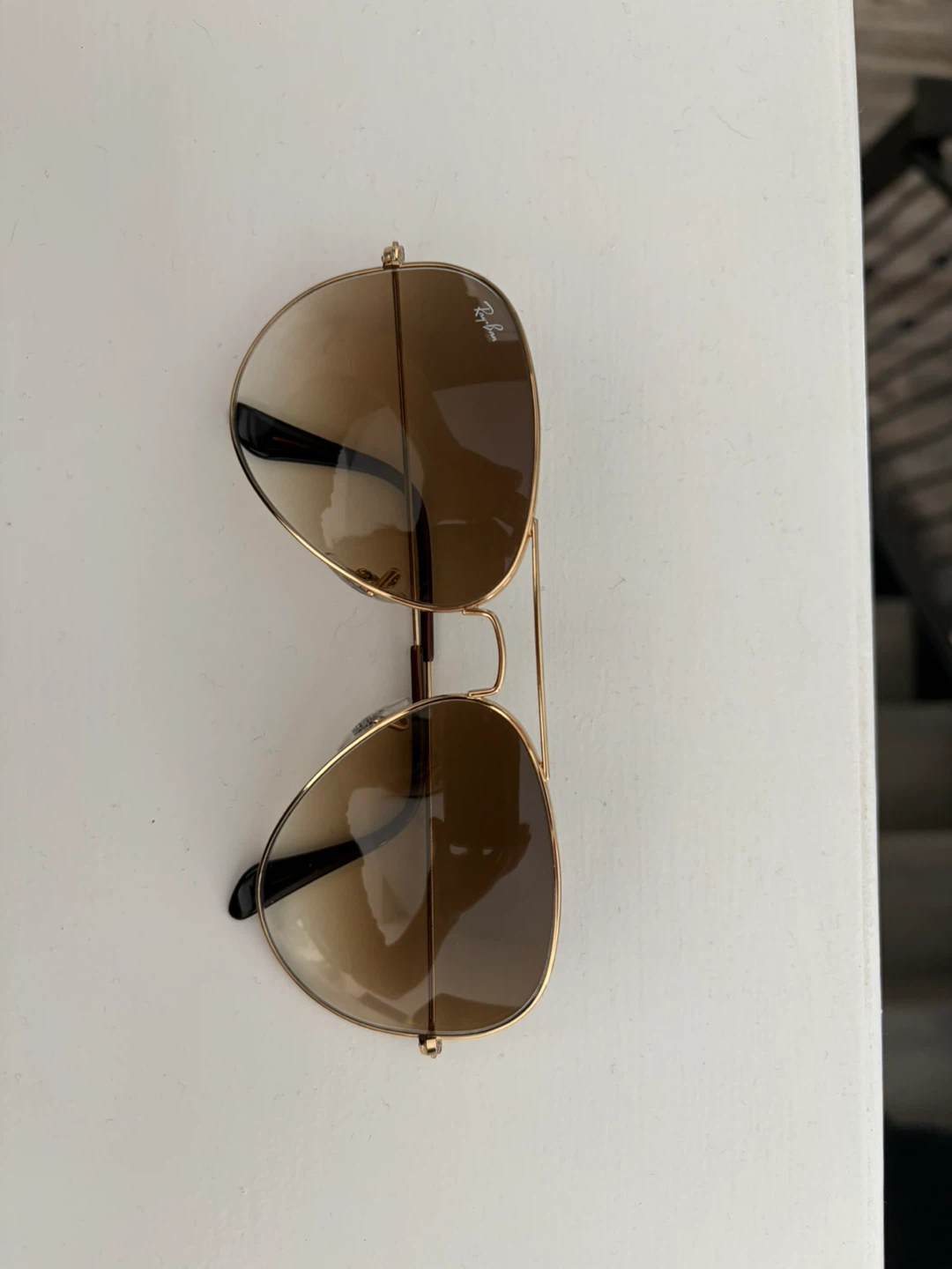 Ray-Ban Aviator Sunglasses Gold Frame Brown Gradient Lenses