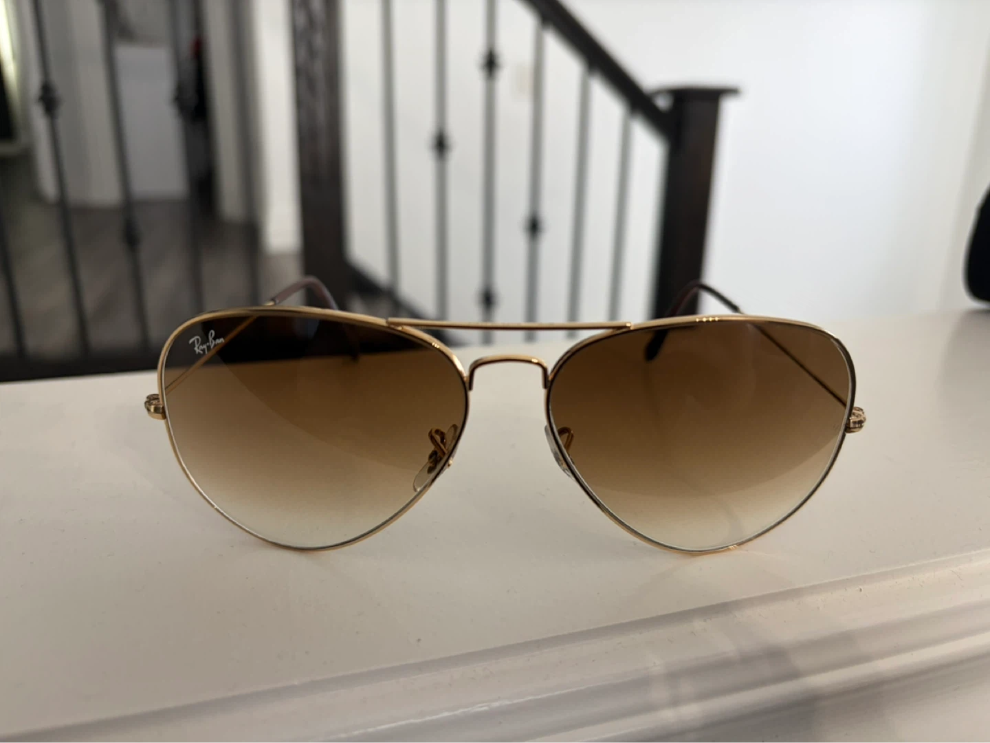Ray-Ban Aviator Sunglasses Gold Frame Brown Gradient Lenses - photo 4