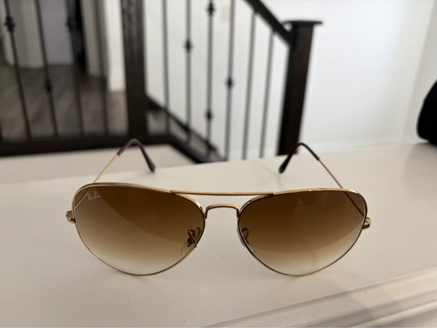 Ray-Ban Aviator Sunglasses Gold Frame Brown Gradient Lenses - photo 3