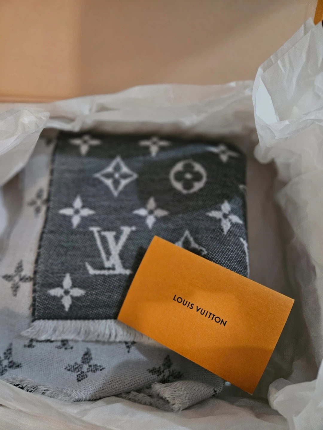 Authentic Louis Vuitton Monogram Scarf (100% Wool)