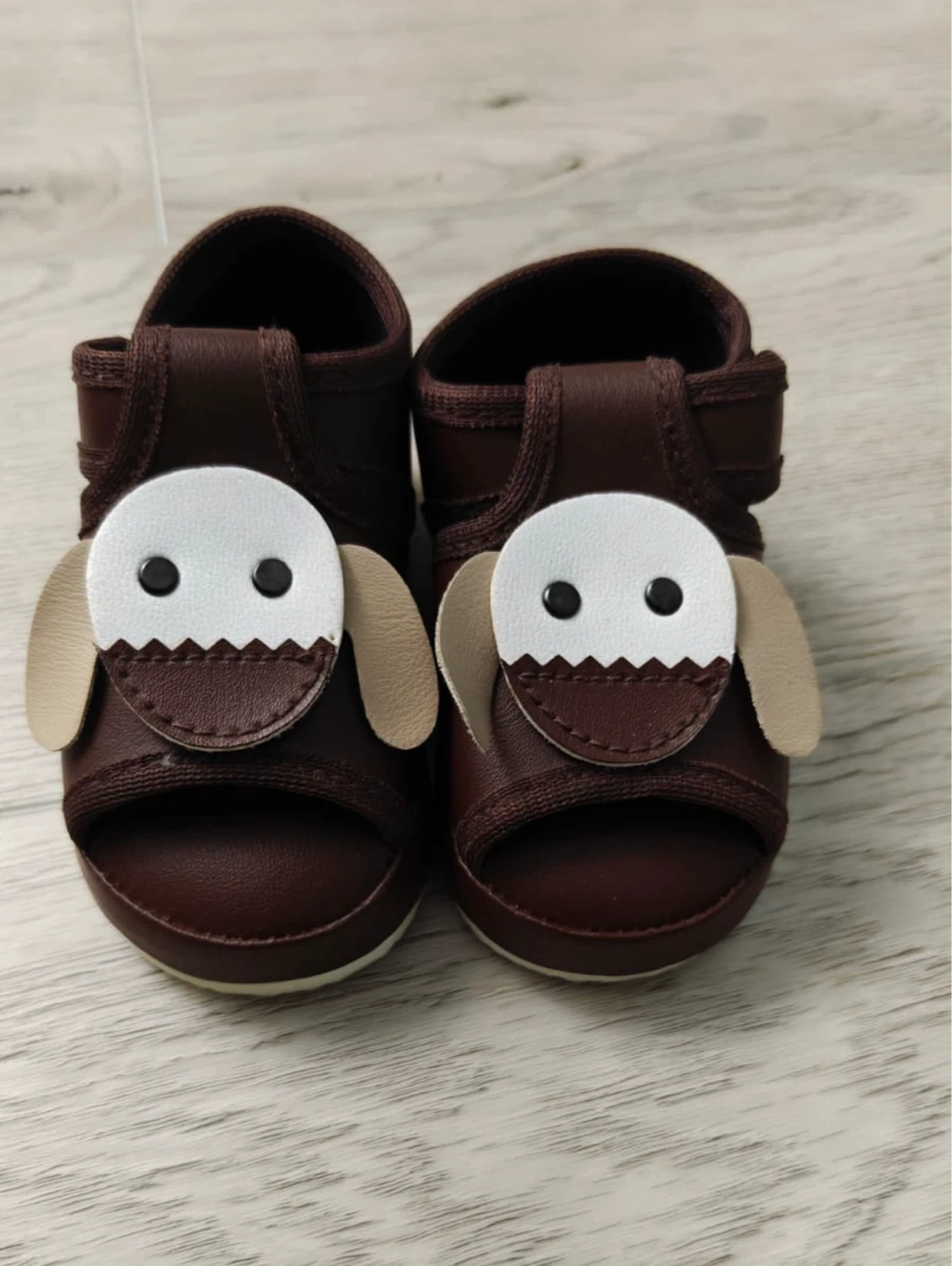 Brown Dog Face Baby Sandals