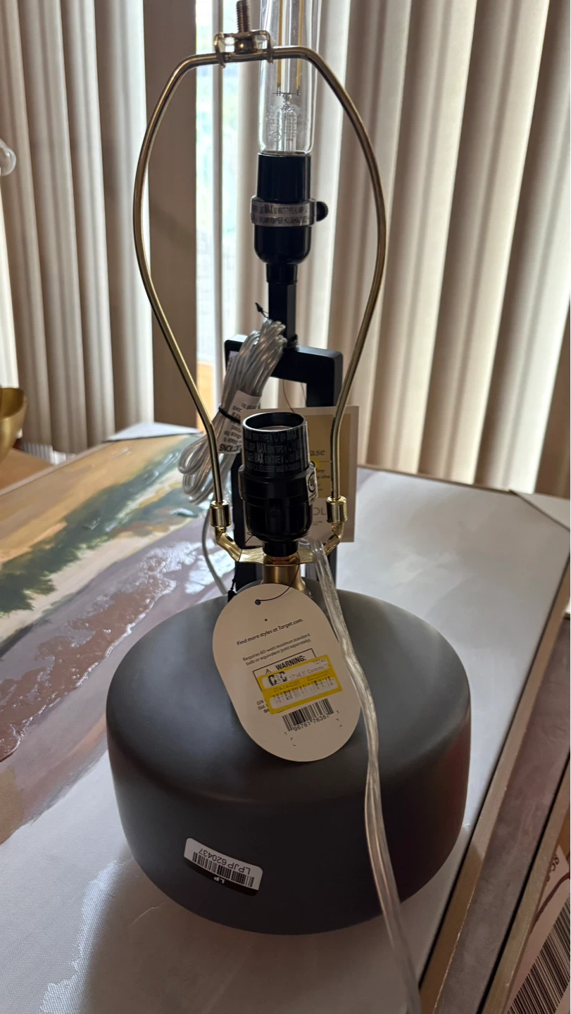Threshold Ceramic Table Lamp with Wood Base - photo 3