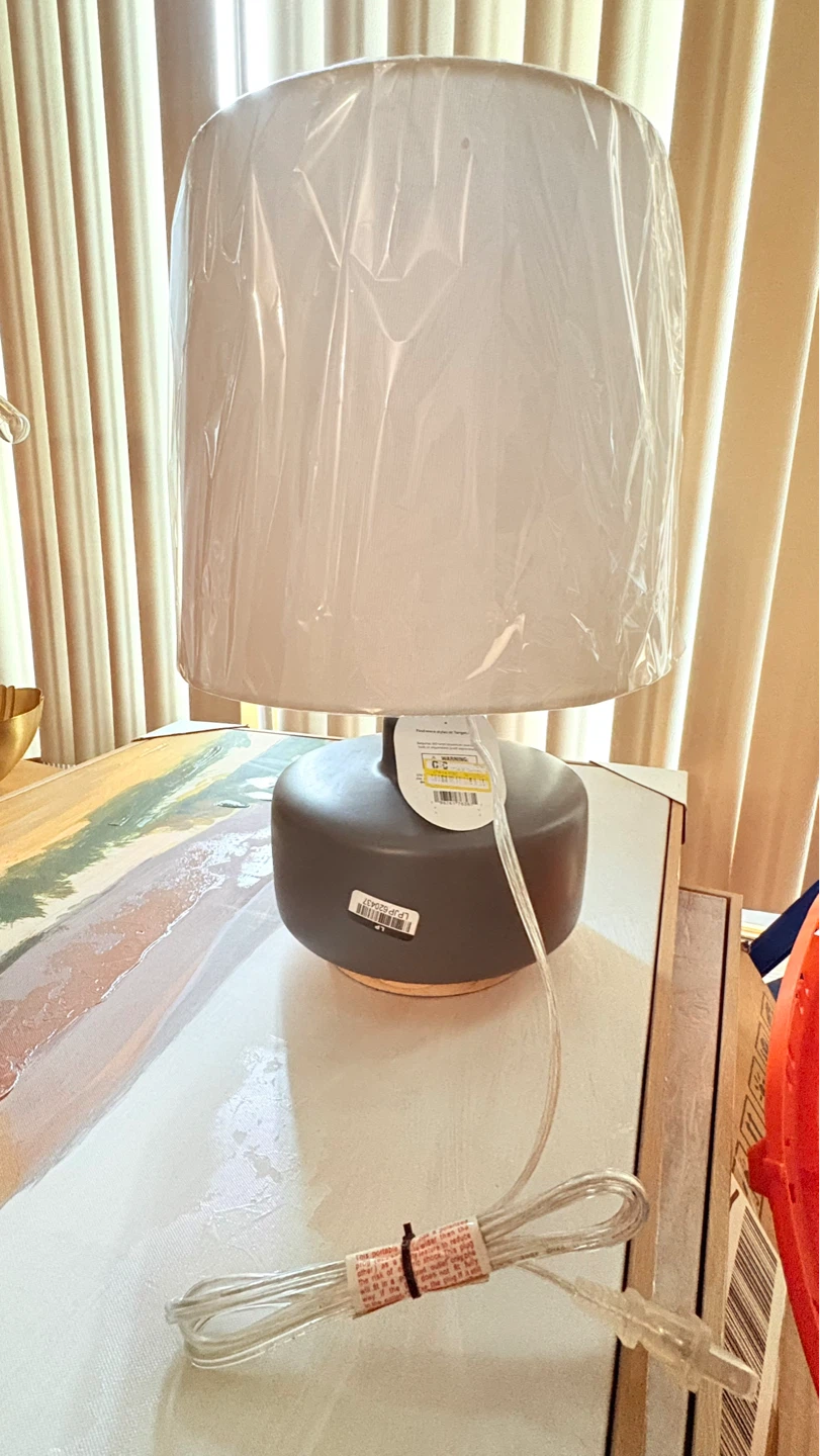 Threshold Ceramic Table Lamp with Wood Base - photo 2