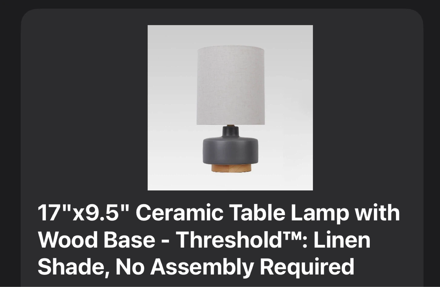 Threshold Ceramic Table Lamp with Wood Base - photo 4