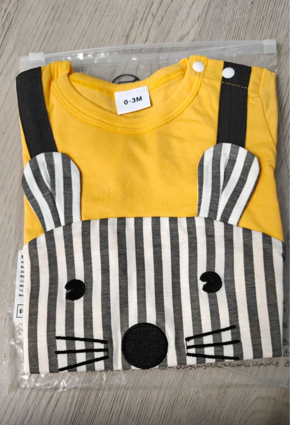 Baby 0-3M Yellow Bunny Romper