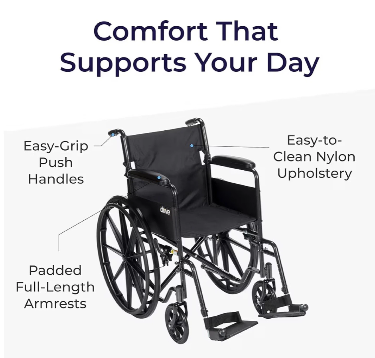 Drive Medical Lightweight Cruiser Wheelchair - Black - photo 4