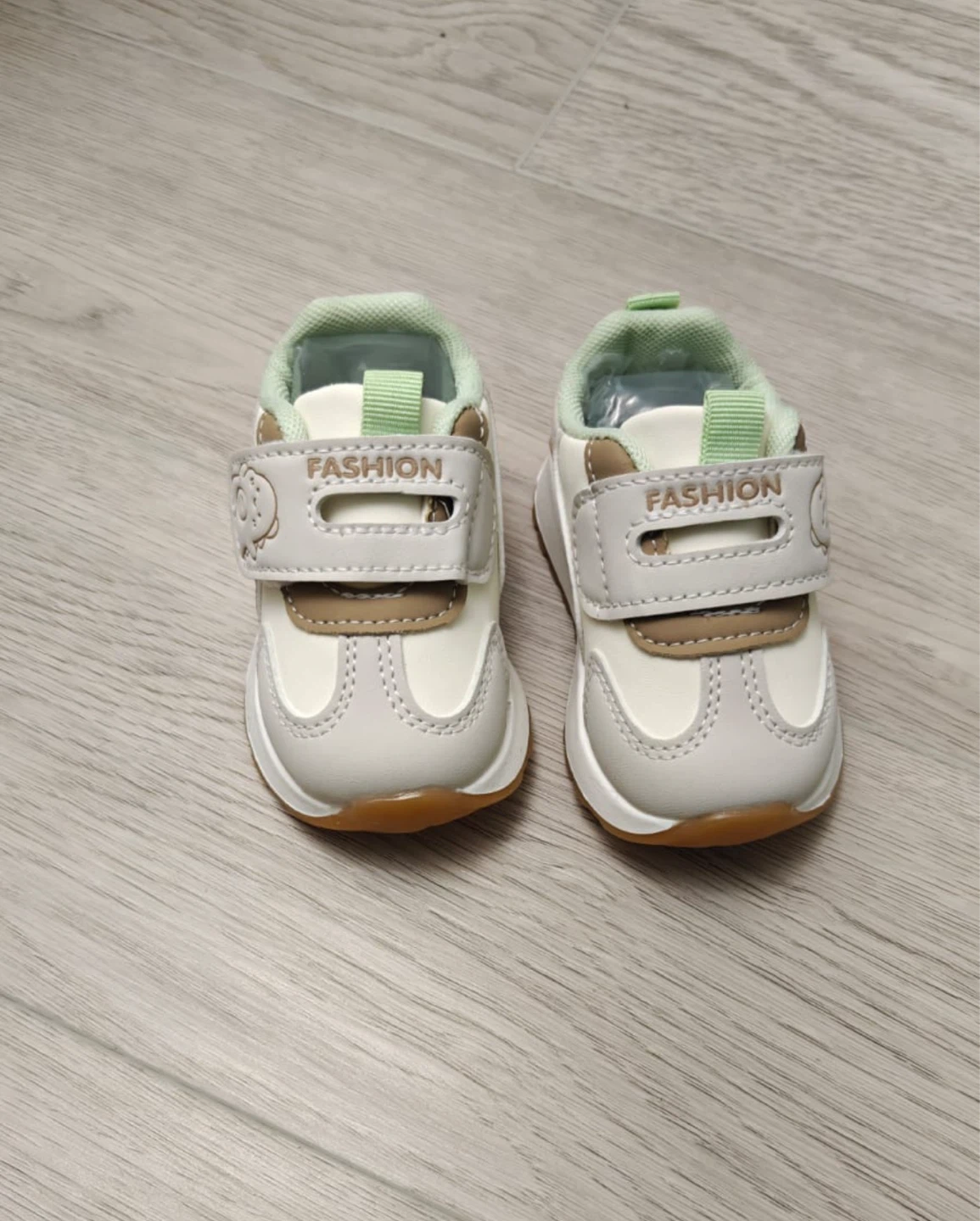 White & Brown Fashion Sneakers - Toddler Size